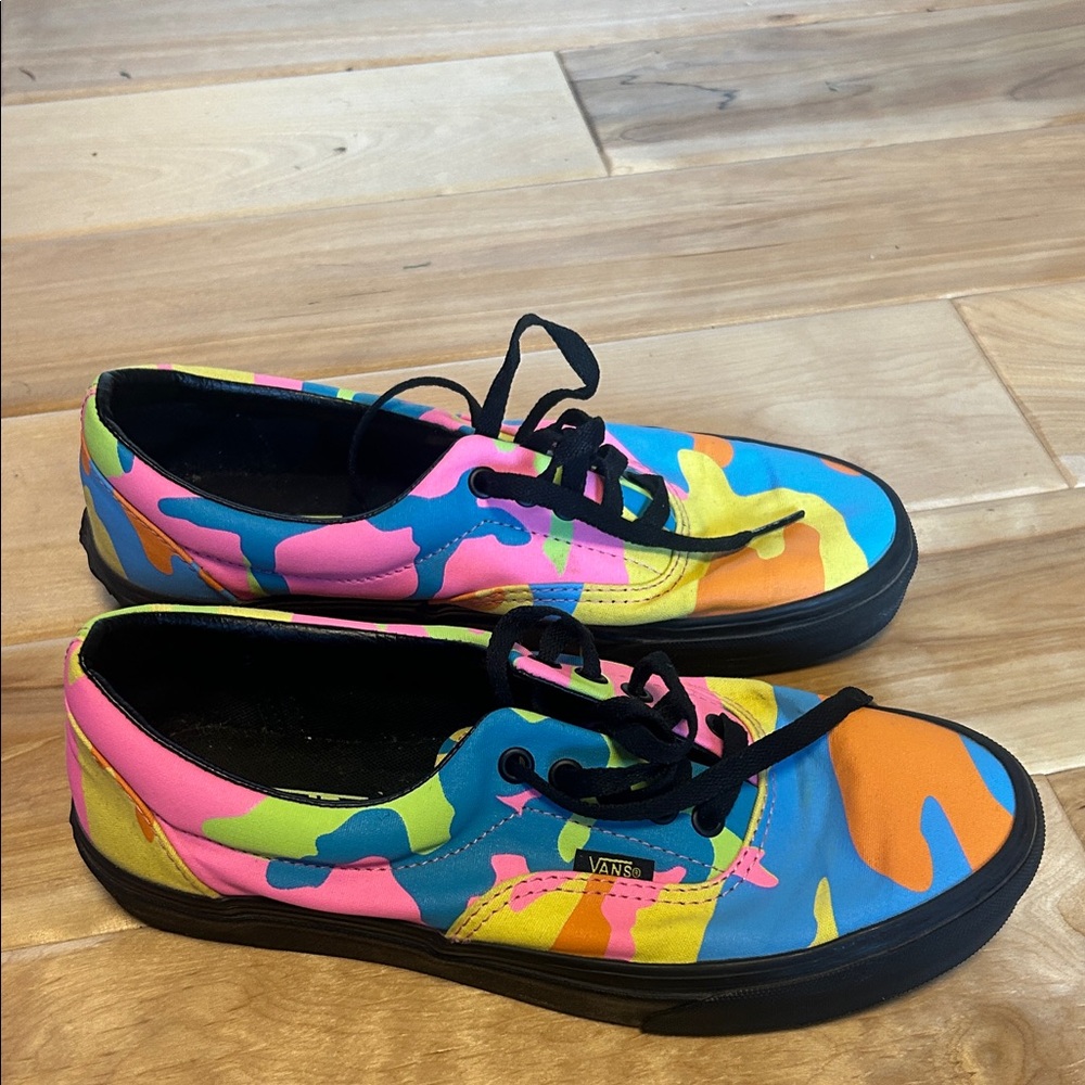 Vans RARE Multicolor Neon Camo Canvas Sneakers. Men’s 8 Women’s 9.5 - Picture 4 of 6